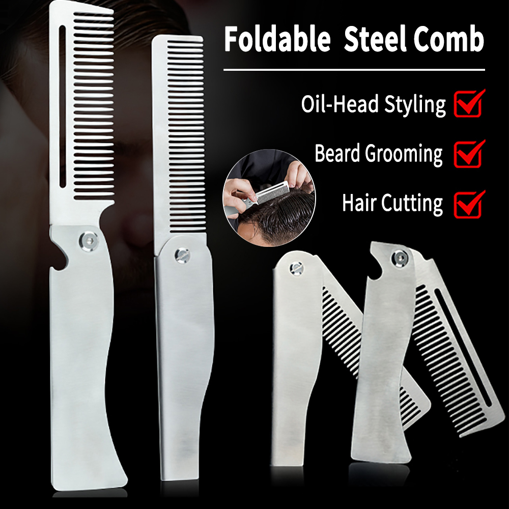 Men'S Grooming Hair - 새로운 타입 1/2개 휴대용 스틸 빗