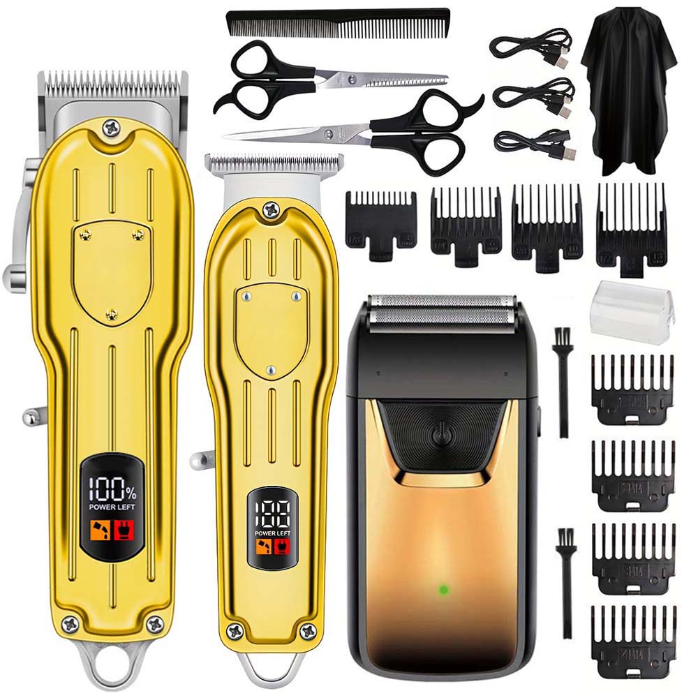 Men Grooming Outfit - LCD 디스플레이가 있는 전문가용 헤어 클리퍼