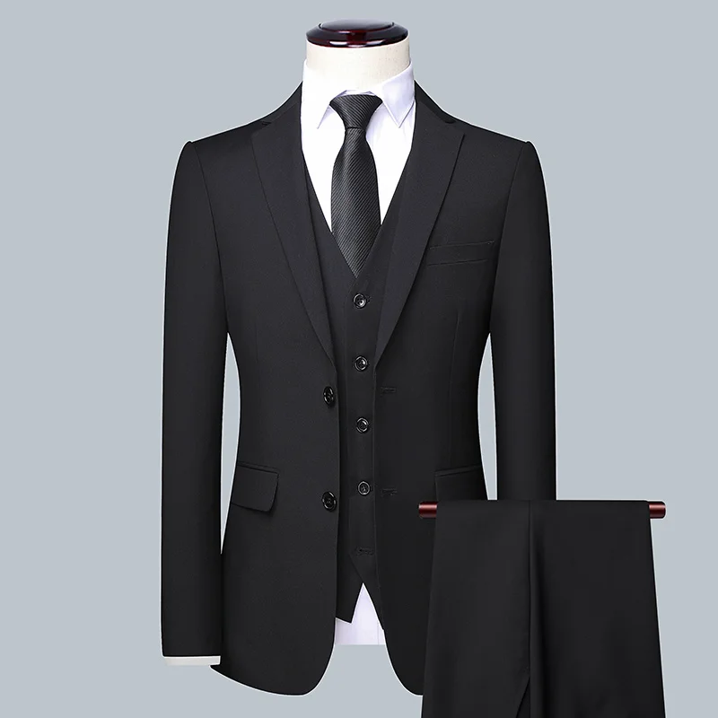 Men Grooming Outfit - 남자 솔리드 컬러 비즈니스 정장 2025