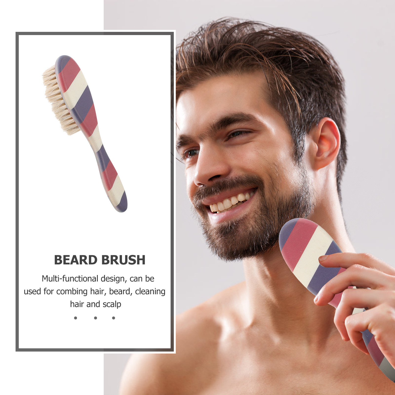 남성용 전문 살롱 수염 브러시, 말털 ABS 브러시,  - Men'S Grooming Hair 리뷰 및 가격