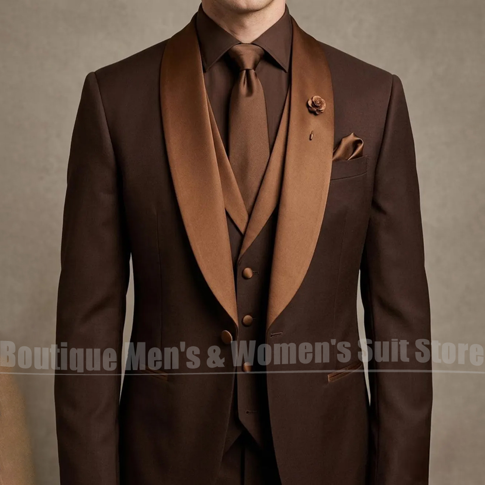 남성용 새틴 숄 라펠 3피스 슬림핏 웨딩 신랑 정장 턱 - Men Grooming Outfit 리뷰 및 가격