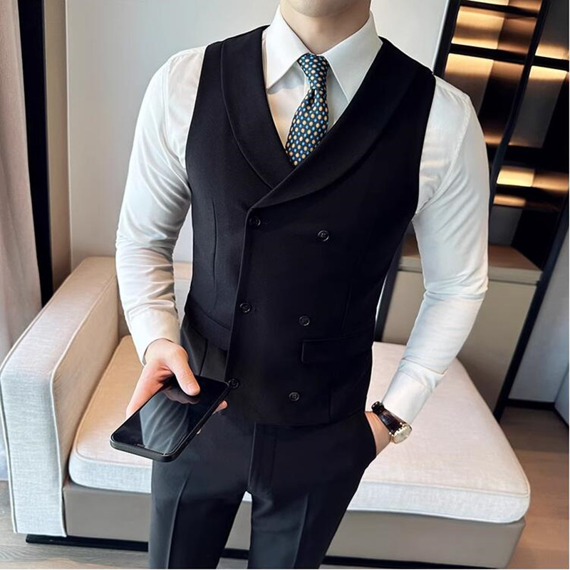 (조끼+바지) 남성 더블브레스트 수트 조끼 2피스 세트 - Men Grooming Outfit 리뷰 및 가격