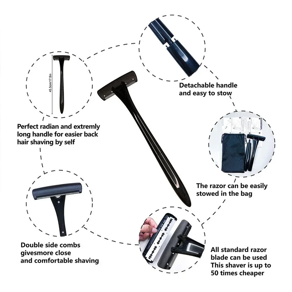 남성용 긴 손잡이 등 헤어 제거기, 확장형 손잡이가 있 - Men'S Grooming Blade 리뷰 및 가격